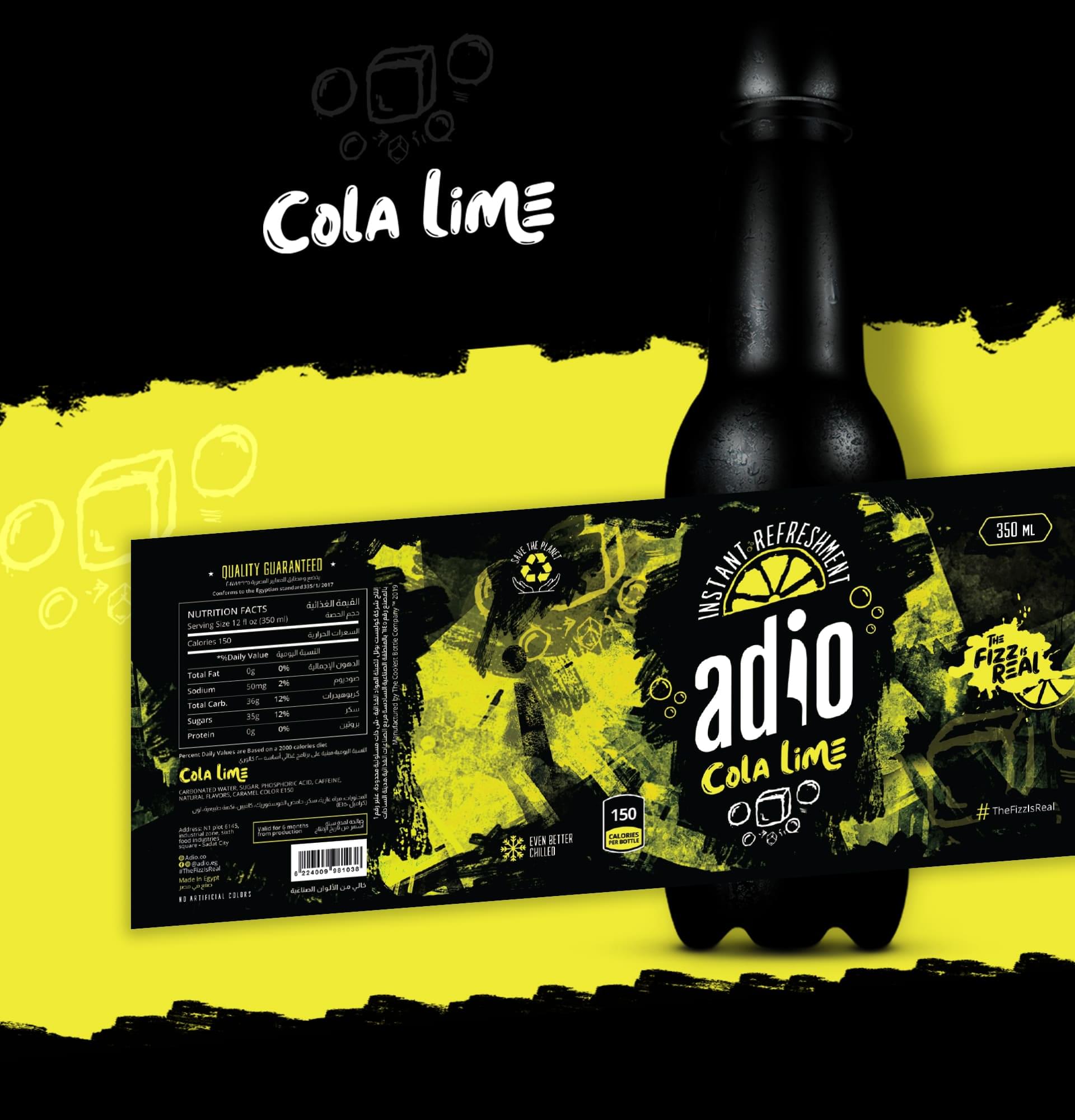 Adio Cola Lime label