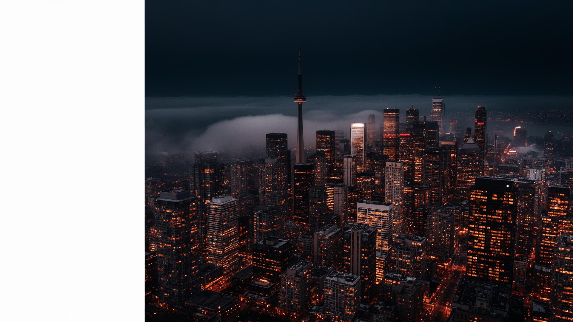 Toronto skyline at dusk