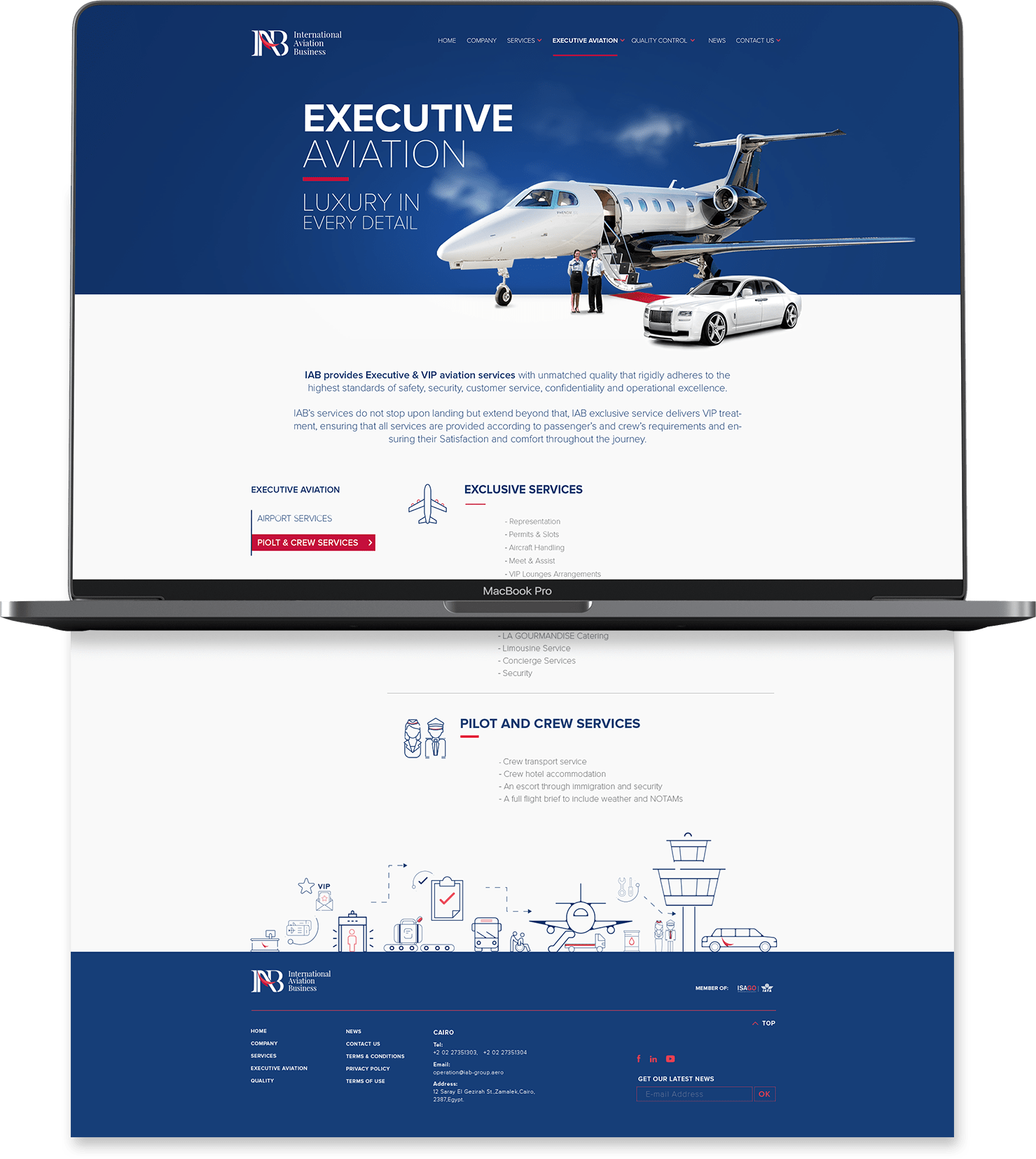 IAB website on laptop