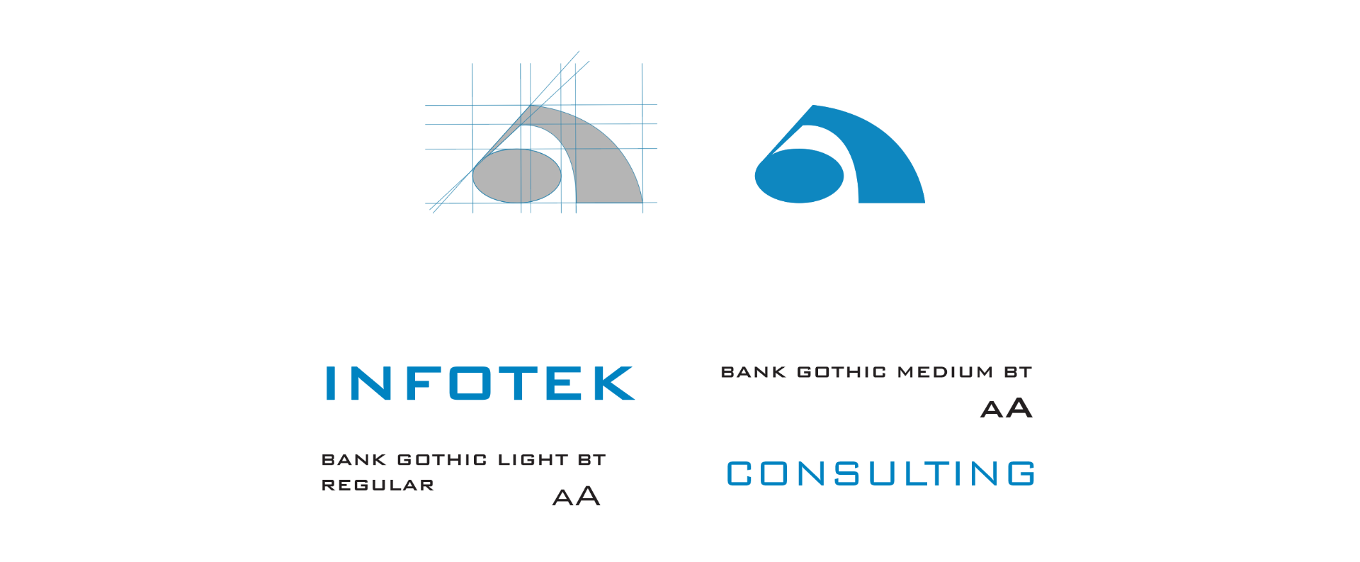 Infotek logo construction and typography